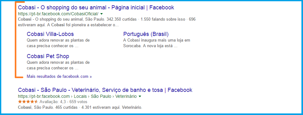 pesquisa no google sobre facebook 